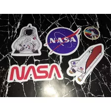 Calcomanías Nasa Astronauta 5 Stickers Laptop Pared Estudio