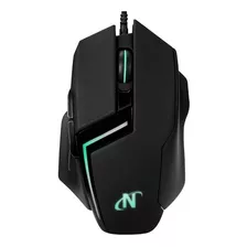 Mouse Gamer Nisuta Botones 6d Led 3200dpi Usb Ergonomico Mac Color Negro