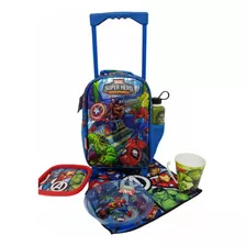 Mochila Cresko Original + Set Merienda! Spiderman, Avengers.