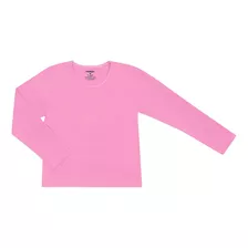 Camiseta Infantil Rovitex Básica De Manga Longa Rosa