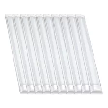 Kit 10 Luminária Tubular Led Slim Sobrepor 36w 120cm 6500k Cor Da Luz Branco-frio