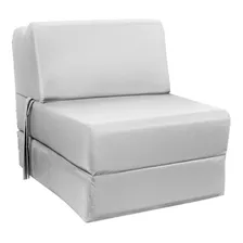 Sillón 1 Plaza Arco Iris Arial Color Blanco Con Tela Eco Cuero