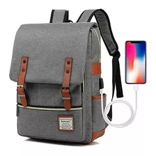 Ugrace Mochila Para Portatil Vintage Con Puerto De Carga Usb