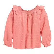 Top Bebé Old Navy Manga Larga Dobby Swing Rosa