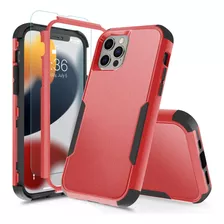 Funda Para iPhone 13 Pro Max - Roja Protectora + Vidrio