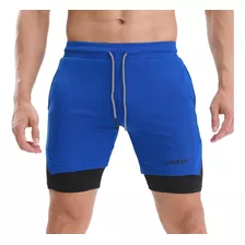 Lixada 2 En 1 - Pantalones Cortos De Running Para Hombre Con