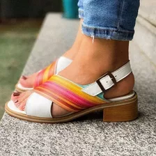 Sandalias De Cuero Taco Bajo Varios Modelos, Personalizadas