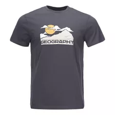 Polera Hombre Geography Liquen Grafito