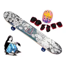 Kit Skate Com Proteção Acessorio Radical Menino Menina 