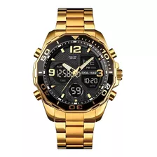 Relógio De Pulso Skmei 1649 Masculino Dourado