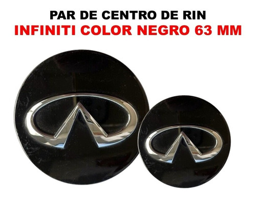 Par De Centros De Rin Infiniti Qx60 2016-2020 Negro 63 Mm Foto 4