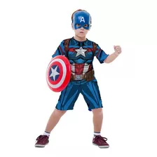 Fantasia Capitão America Classica Curta Original Marvel