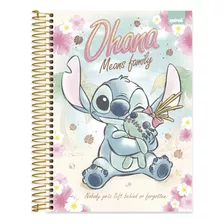 Caderno Stitch Ohana 10materias 160f Universitário Capa Dura