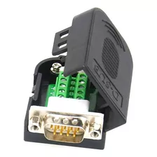 Conector Db9 Macho Com Borne P/ Cabo Serial Ihm E Clp Rs232