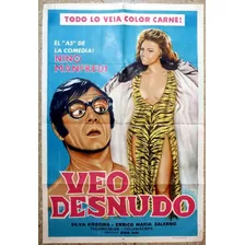 Veo Desnudo Nino Manfredi Afiche Cine Original (c)