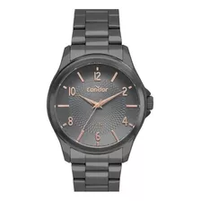 Relógio Condor Feminino Preto Co2036mui/4c Cor Da Correia Grafite