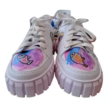 Zapatillas Kiddo Pintadas A Mano Diseño Exclusivo