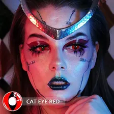 Par Pupilentes Halloween Cosplay Gato Demon Dragon + Estuche