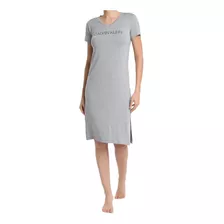 Camisola Calvin Klein Longa Com Fenda Lateral Moda Sleepwear