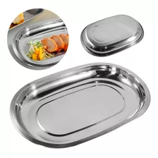 Baixela Travessa Bandeja Servir Restaurante Oval Inox 30 Cm