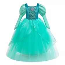 Vestido Infantil Ariel Princess Mermaid Vestido Feminino Bor