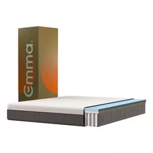 Colchón Matrimonial Emma Deluxe Memory Foam Temperatura Fria Color Blanco