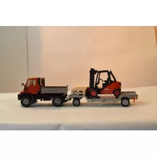 Unimog C/ Trailer C/ Elevador Linde Siku 1/55 C/caja 