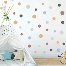 Adesivo Papel Parede Quarto Infantil Bolinhas Coloridas 60pç