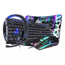 Kit Gamer Periféricos Teclado Mouse Rgb Mouse Pad Headset