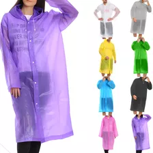 Capa De Chuva Impermeável Pvc Com Capuz Transparente 