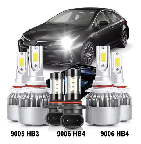 Kit De Focos Led 8000lm Luz Alta Y Luz Baja Para Toyota