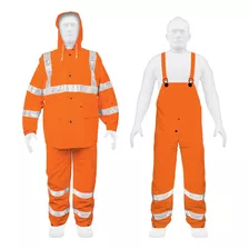 Impermeable Naranja - Conjunto Chamarra Y Pantalón