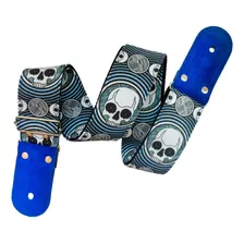 Calavera Kidam Strap/tahali Para Guitarra O Bajo Color Azul Acero