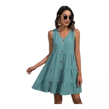 Vestido Verano Sin Mangas Fresco Elegante Casual Mujer Dama