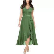 Vestido Miusol Mujer Cuello V Elegante Fiesta Boda Verde C