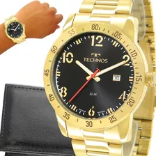 Relógio Masculino Technos Dourado Top Original Prova D'água