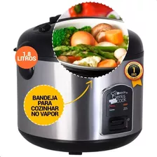 Panela Elétrica Arroz Inox 1.8l 10 Xícaras Vaporeira 220v