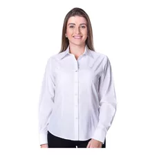 Camisa Social Camisete Poá Feminina Manga Longa Lançamento 