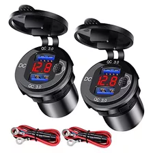 Cargador De Coche Usb Dual Quick Charge 3.0, 2 Paquetes...