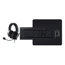 Kit De Teclado Y Mouse Gamer Razer Blackshark V2 X - Cynosa Lite - Gigantus V2 L - Death Adder Essential Inglés Us Teclado Negro