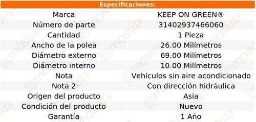 Polea 69.00 Mm Peugeot 206 4 Cil 1.4l S/aa 00/08 Kg Foto 4