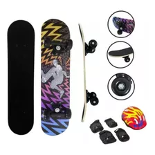 Skate Radical Infantil Semi Profissional Com Kit Proteção