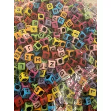 200 Cuentas Dijes Colores Letras Negras. Oferta!