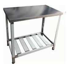 Mesa Gastronomica En Acero Inox 1000x600 Con Estante 