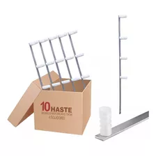 10pcs Haste Para Cerca Elétrica 04 Isoladores Reforçada 75cm