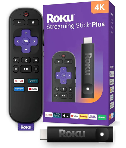 Roku Streaming Stick Plus 4k Con Control Con Comando De Voz Negro