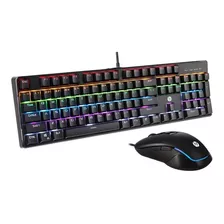 Kit Teclado E Mouse Usb Gaming Membrana Preto Km300f - Hp