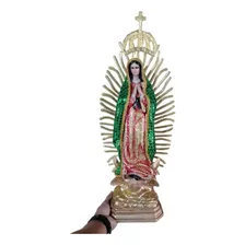 Virgen De Guadalupe 60 Centímetros, Resina Ojo De Cristal