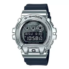 Relógio De Pulso Casio G-shock Gm-6900 Com Corpo Prateado, Digital, Para Masculino, Fundo Cinza E Preto, Com Correia De Resina Cor Preto, Subdials De Cor Cinza, Subesferas Cor Cinza E Prateado, Pont