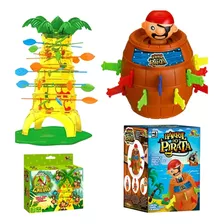 Brinquedo Infantil 2 Jogos Macaco No Seu Galho E Pula Pirata